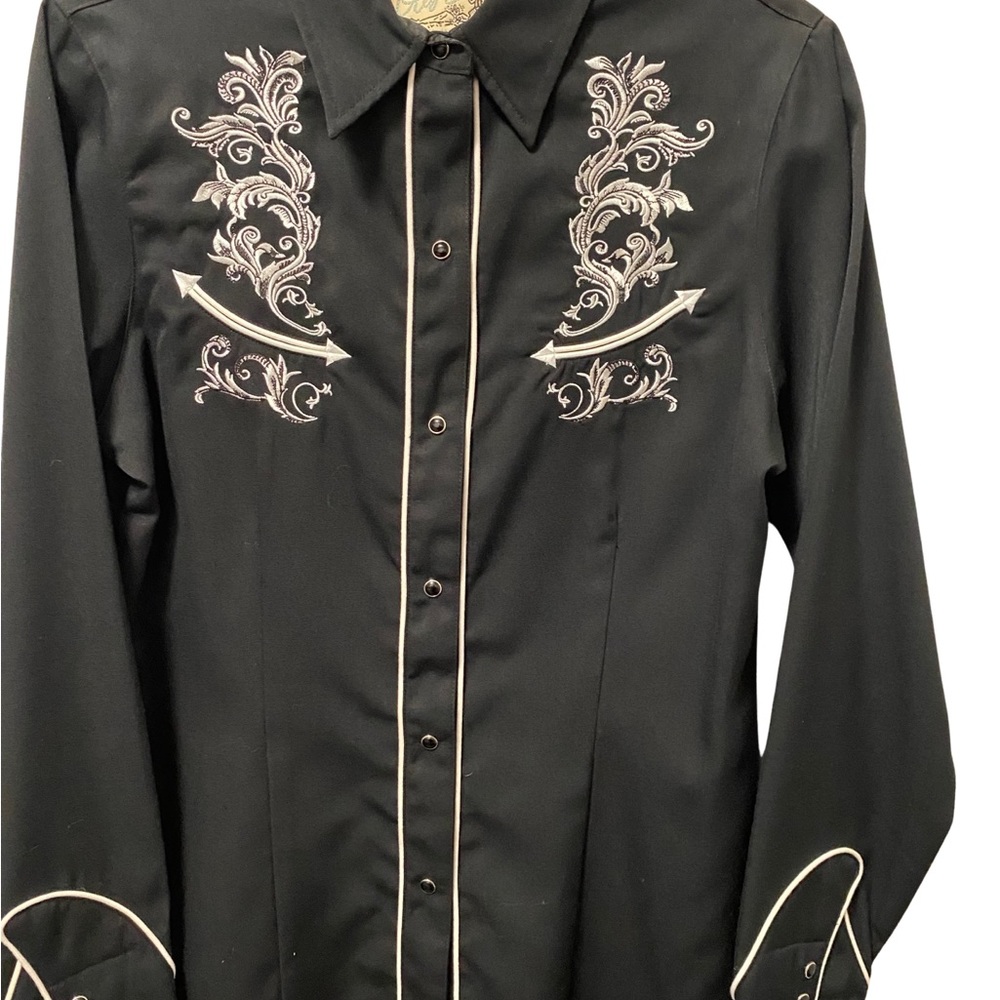 EUC Roper Black Women’s Retro Western Shirt Sz M